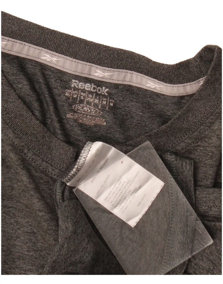 Reebok T-Shirt Homme Gris Moyen Polyester
