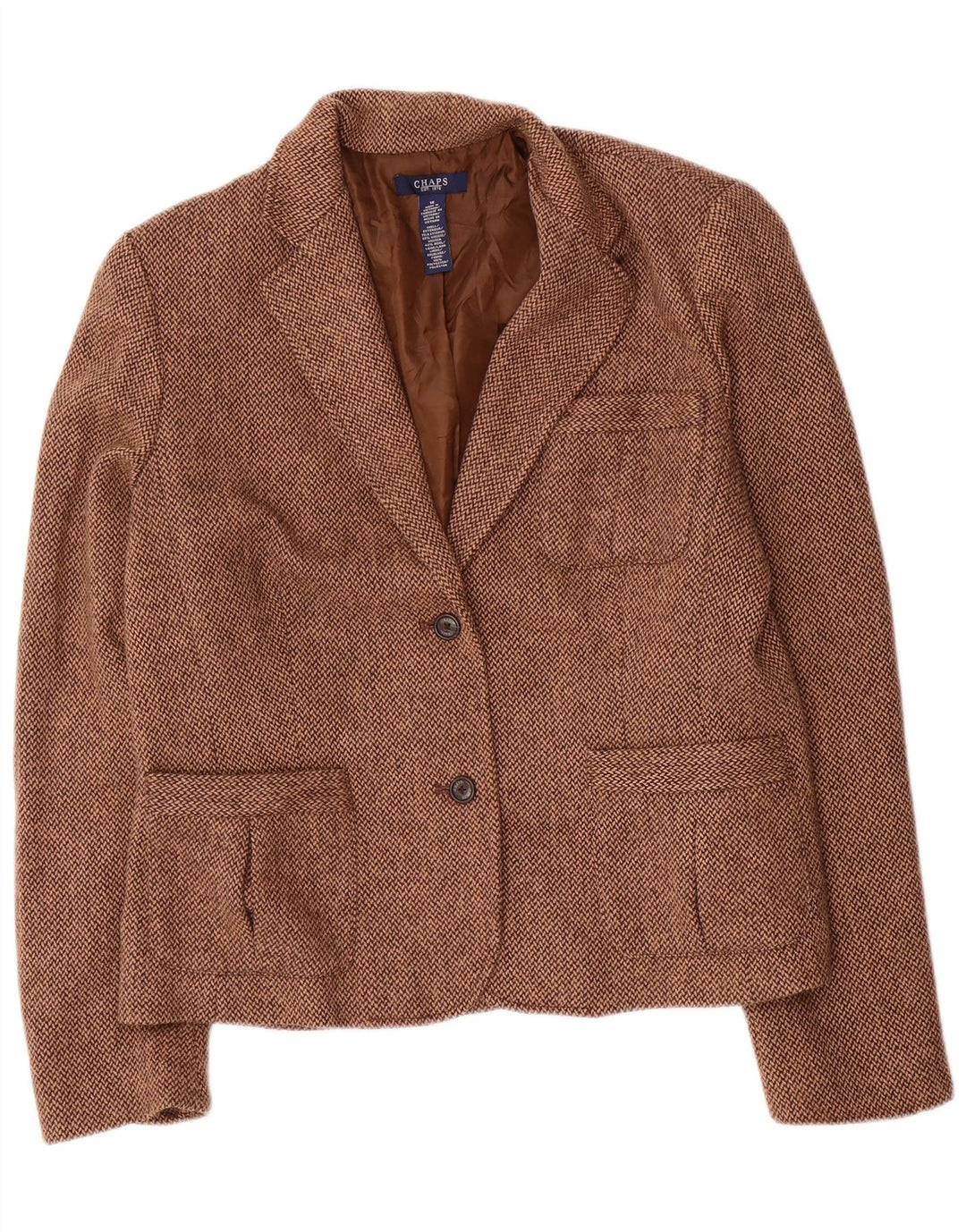Chaps Veste blazer à 2 boutons pour femme US 16 2XL Marron Viscose