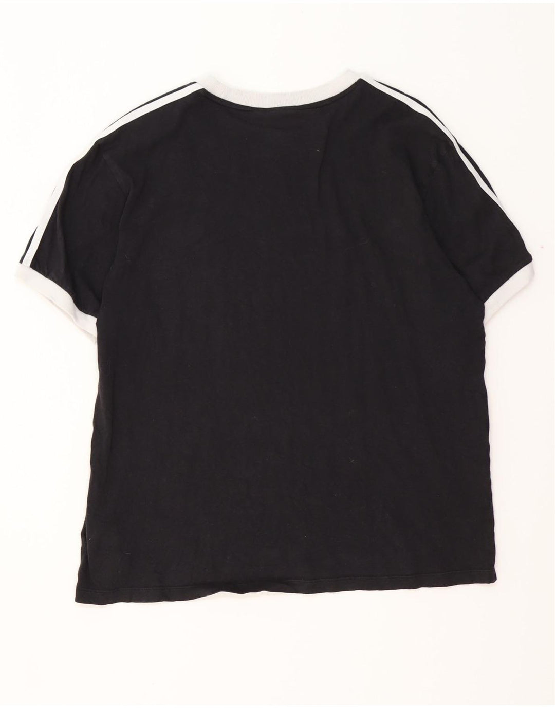 ADIDAS T-Shirt Femme Top UK 16/18 Large Noir Coton