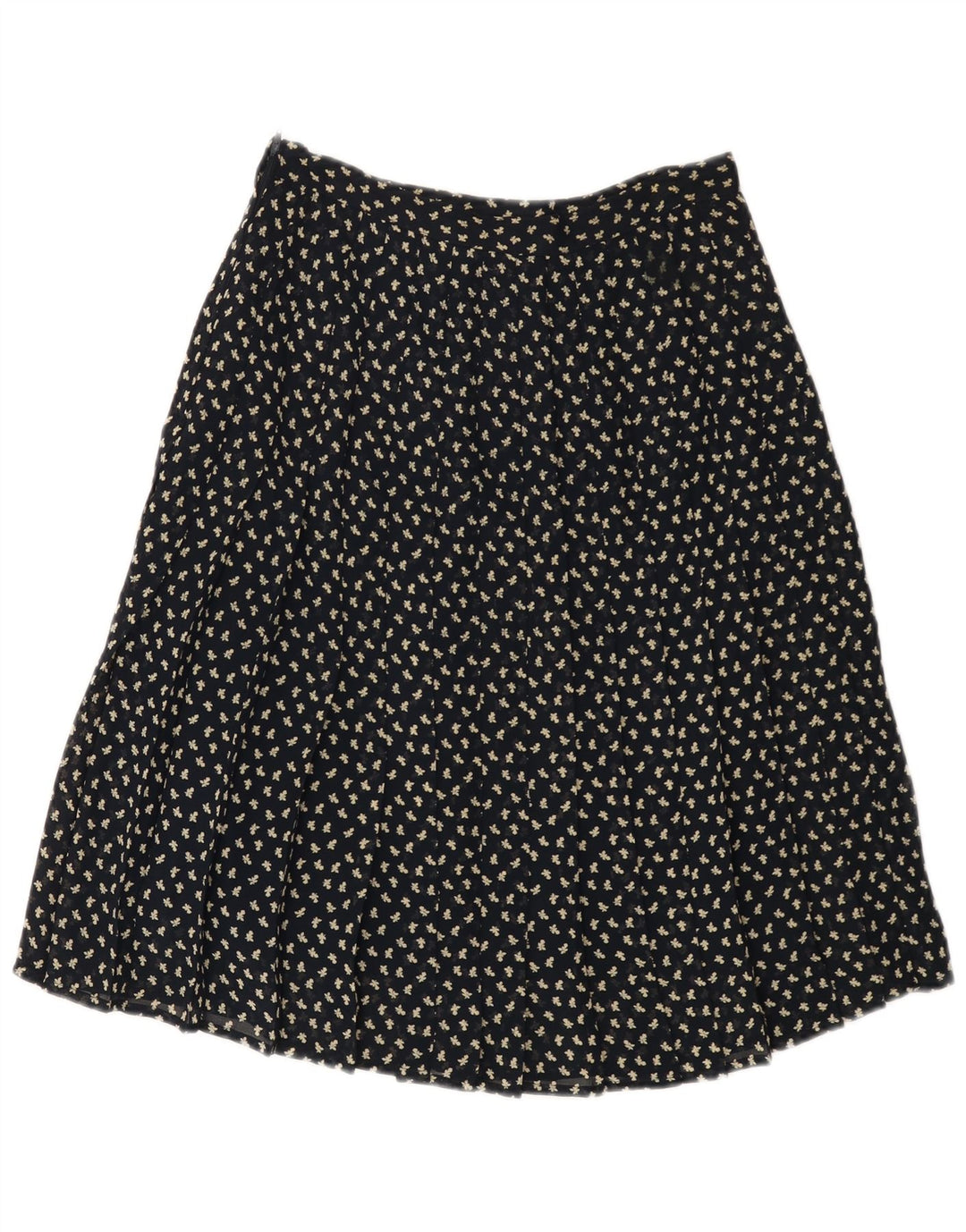 VINTAGE Jupe trapèze taille haute femme IT 44 Medium W26 Bleu Marine Floral