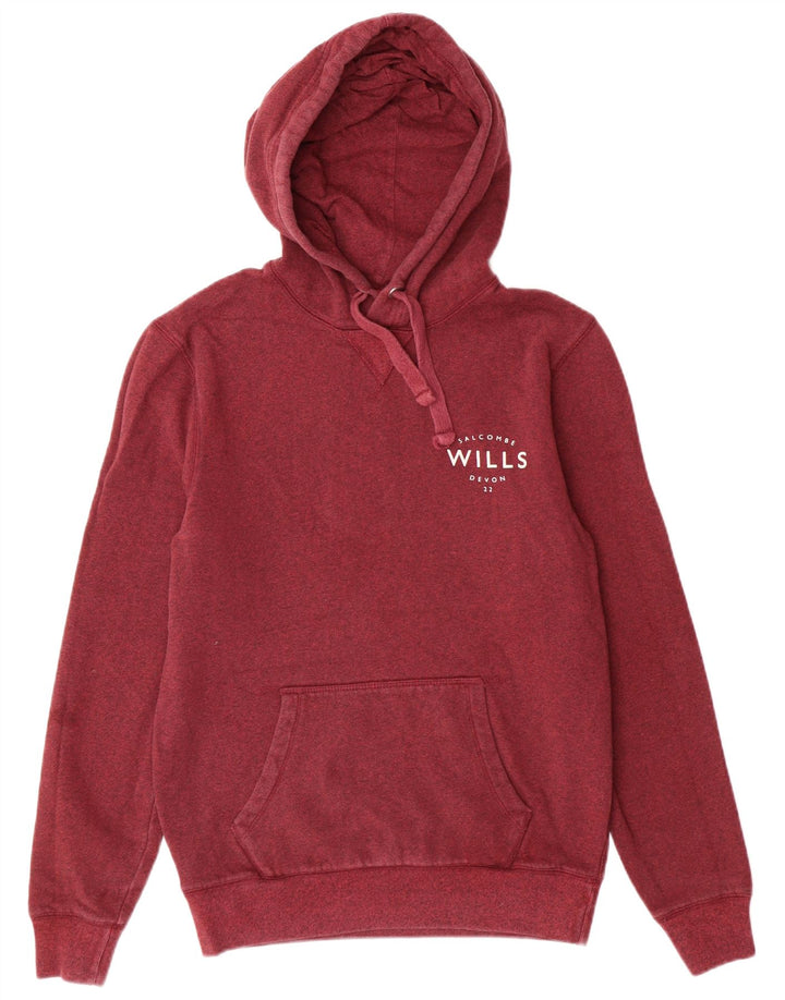 JACK WILLS Pull à capuche graphique pour homme Petit coton moucheté bordeaux
