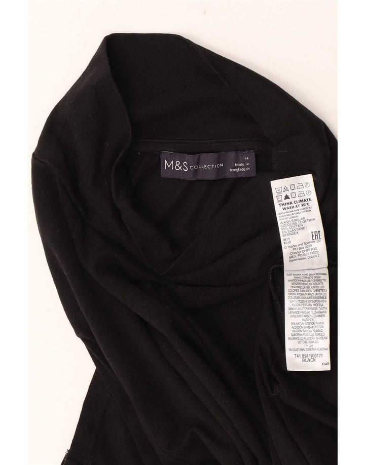 Marks & Spencer Haut à manches longues pour femme UK 44 Coton noir moyen