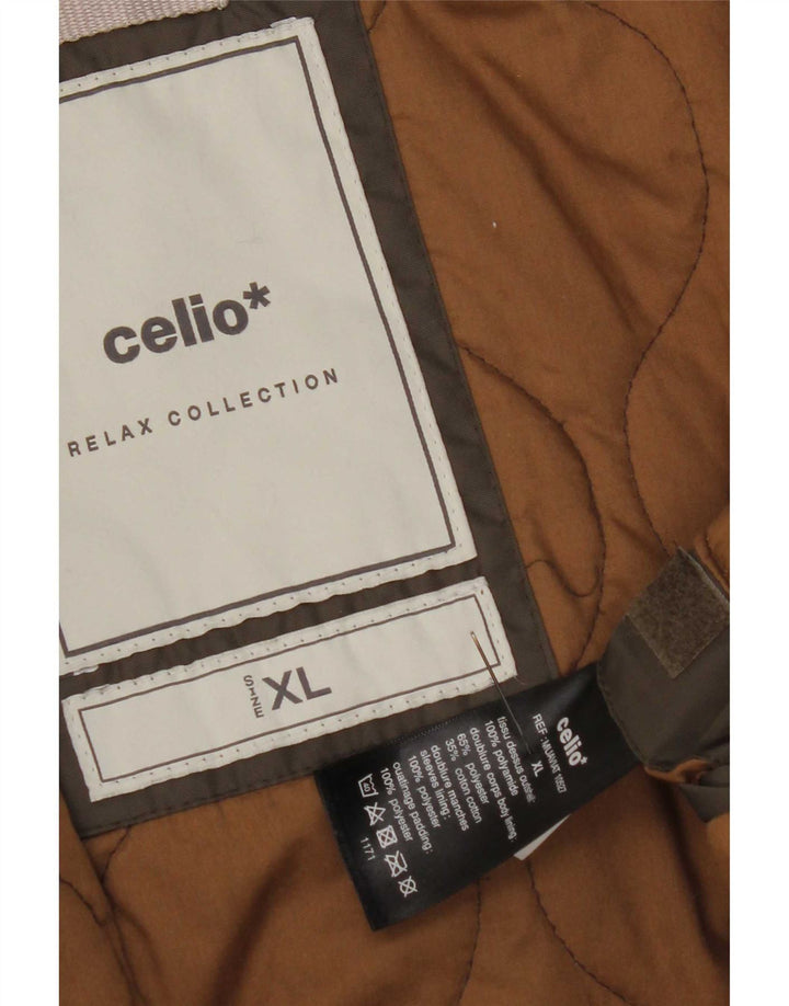 Celio Veste Bomber Militaire Homme UK 42 XL Kaki Nylon