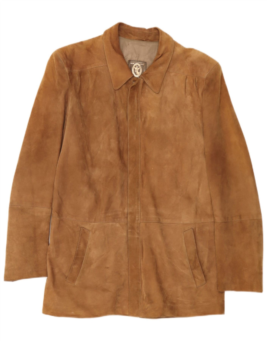 veste en daim homme vintage IT 48 cuir marron moyen