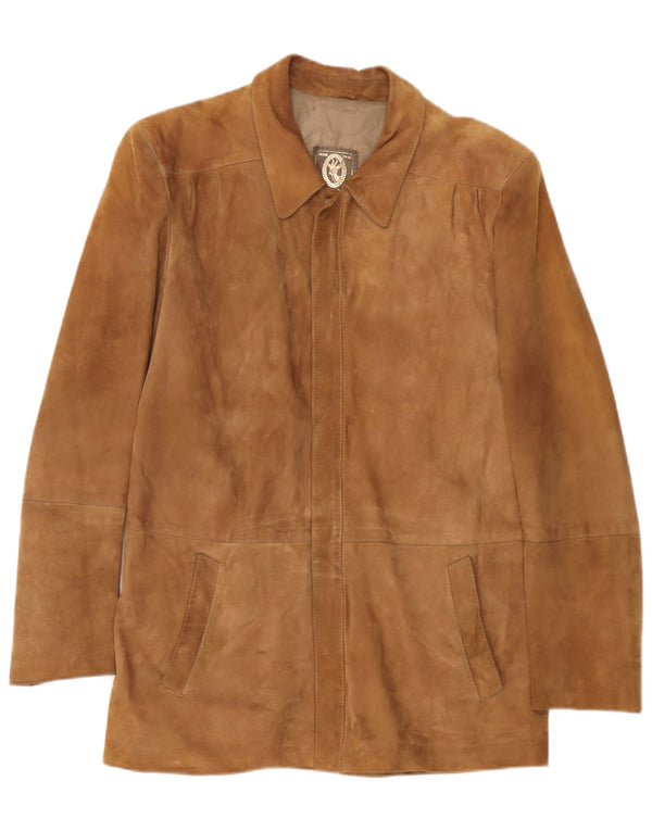 veste en daim homme vintage IT 48 cuir marron moyen