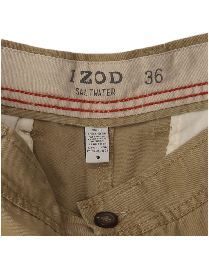 Izod Short Chino Homme Salt Water W36 Grand Kaki Coton