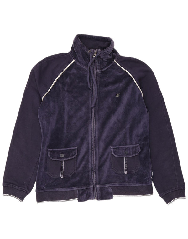 Champion Veste de survêtement en velours pour femme UK 16 Large Bleu marine Coton