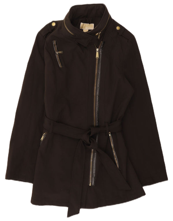 Michael Kors Veste coupe-vent militaire à capuche pour femme UK 14 Large Noir
