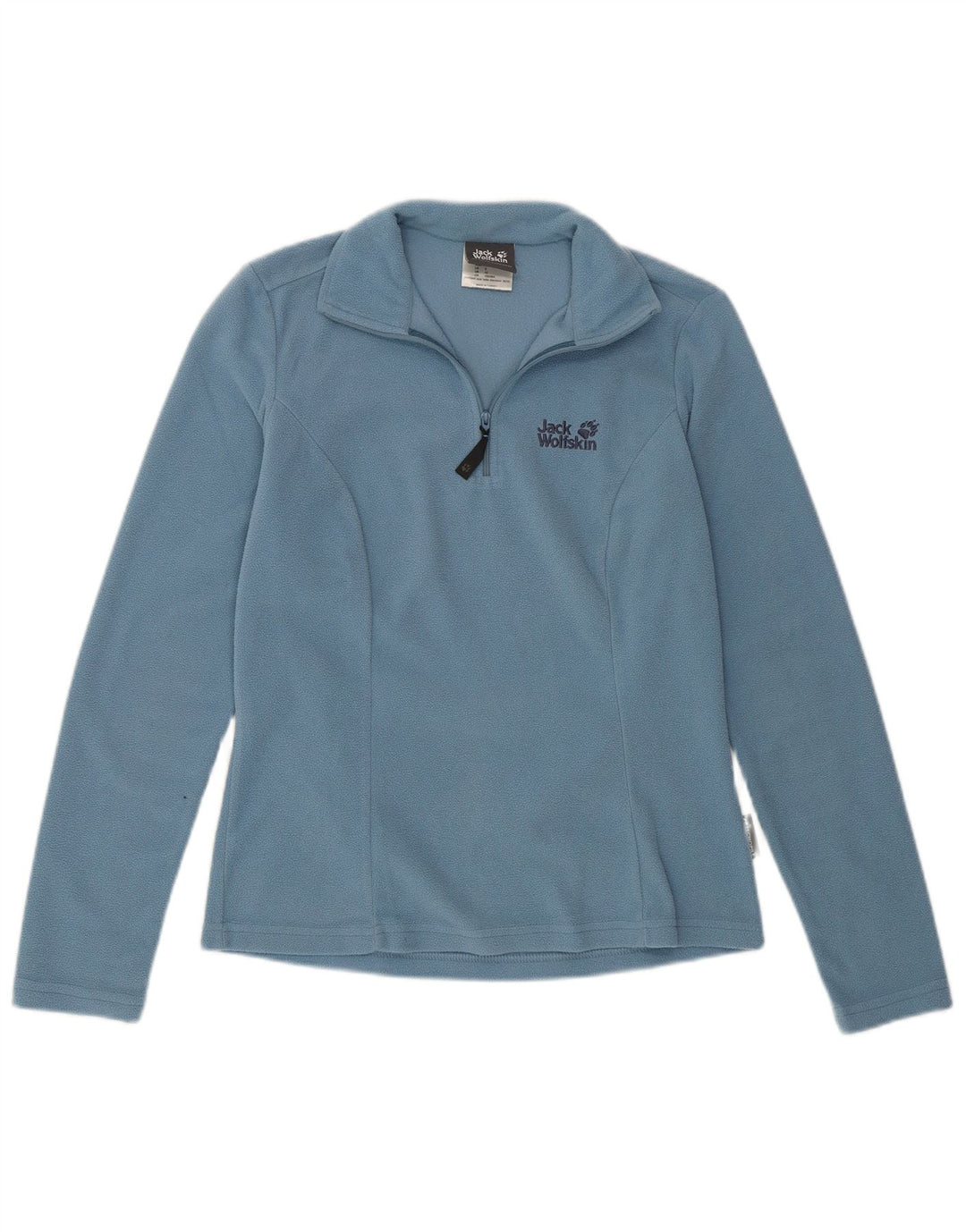 JACK WOLFSKIN Pull polaire à col zippé pour femme UK 10 Petit Bleu Polyester