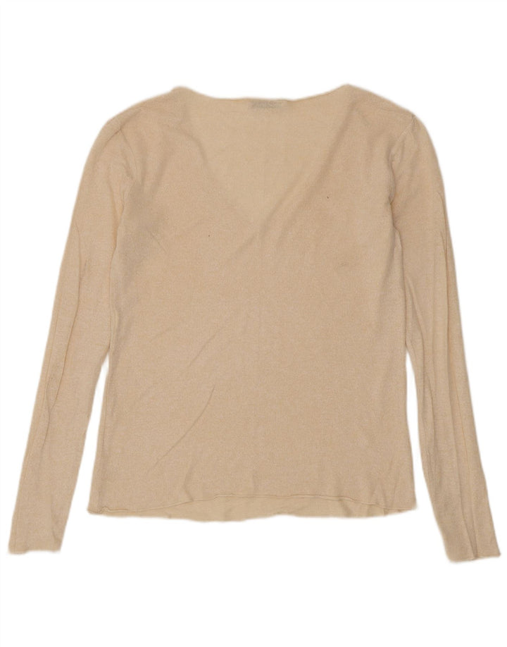 Zara Femme Top Manches Longues UK 14 Beige Moyen