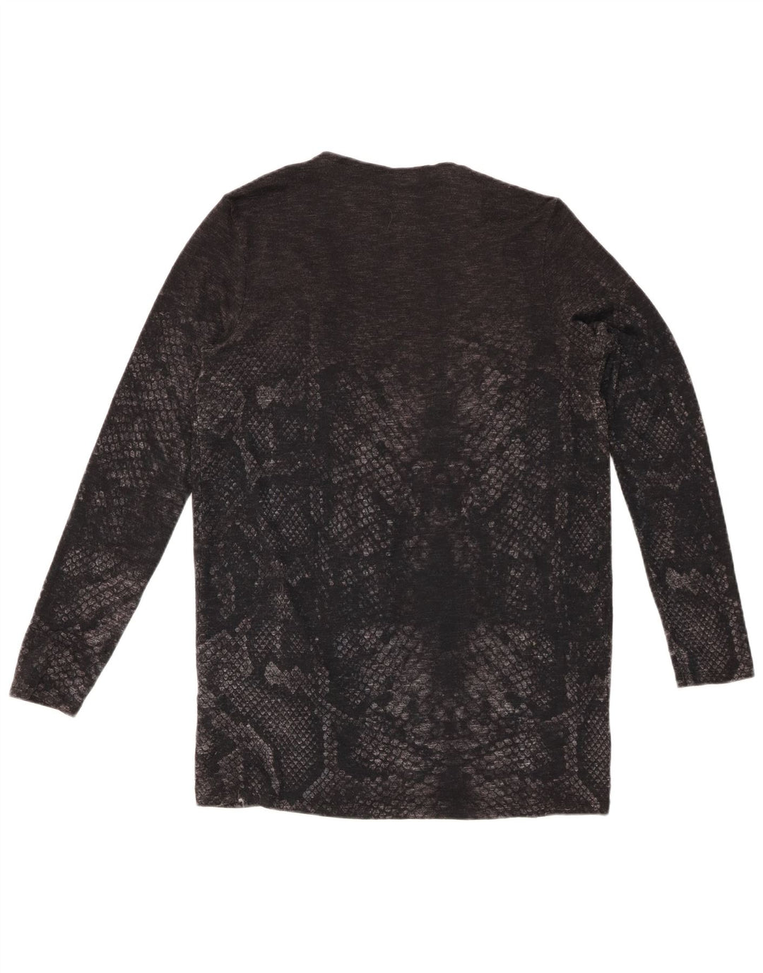 DESIGUAL Pull Cardigan Ouvert pour Femme UK 12 Gris Moyen Imprimé Animal