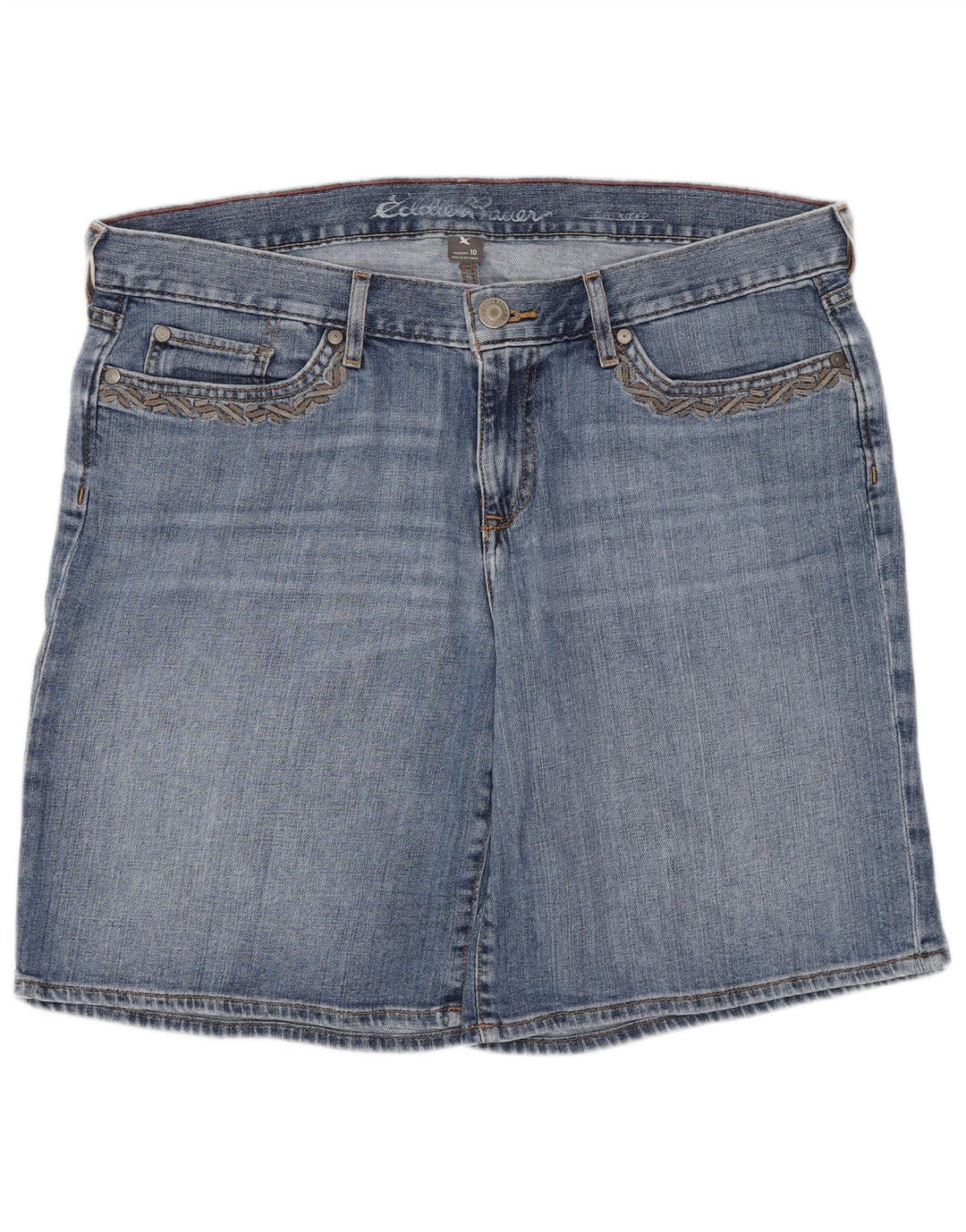 Eddie Bauer Short en jean pour femme US 12 Large W34 Bleu Coton