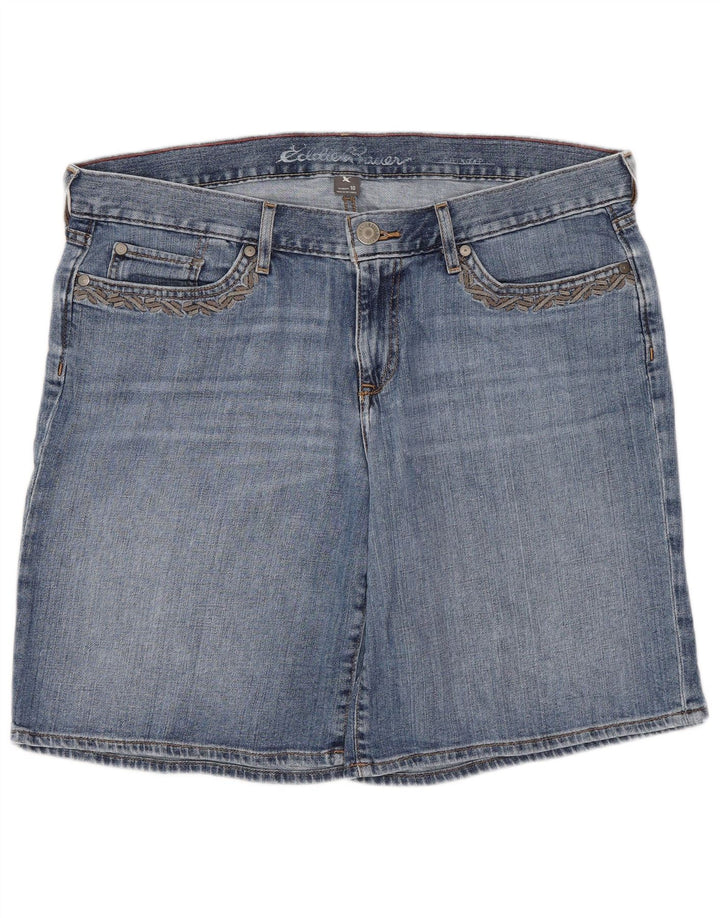 Eddie Bauer Short en jean pour femme US 12 Large W34 Bleu Coton