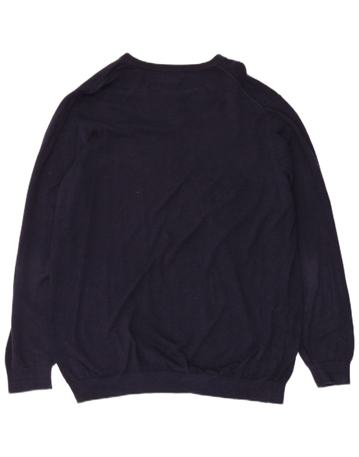 L.L.Bean Pull col V pour homme XL en coton bleu marine