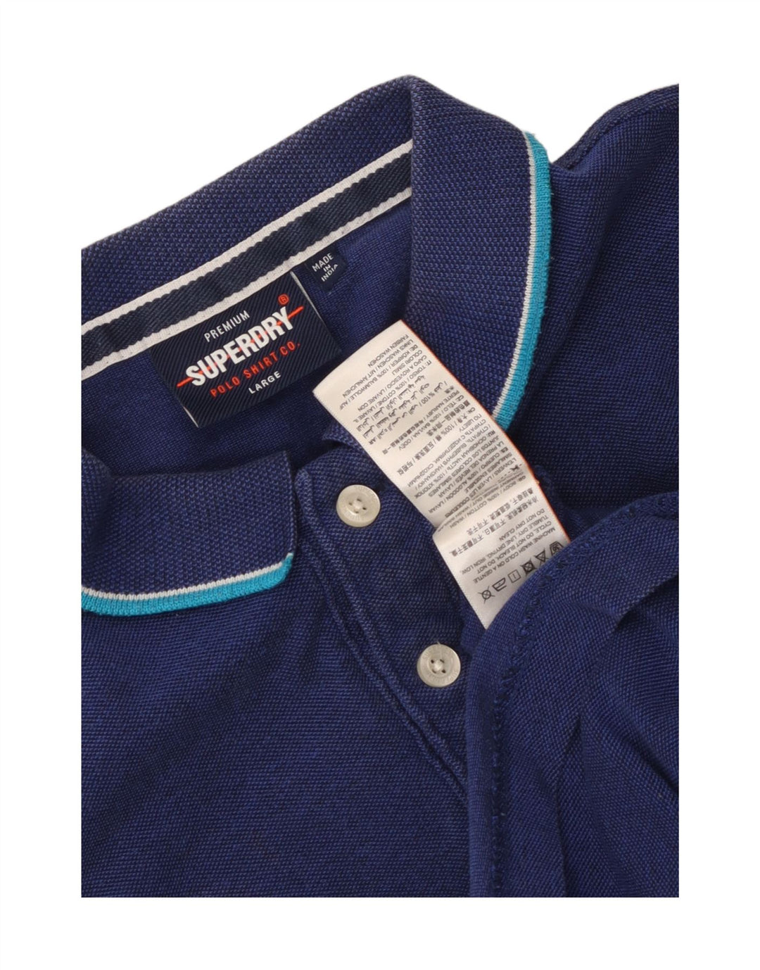 Superdry Polo Homme Grand Bleu Coton