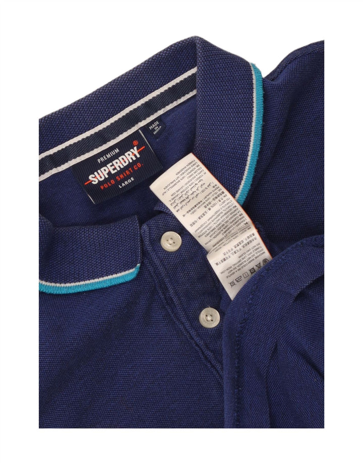 Superdry Polo Homme Grand Bleu Coton