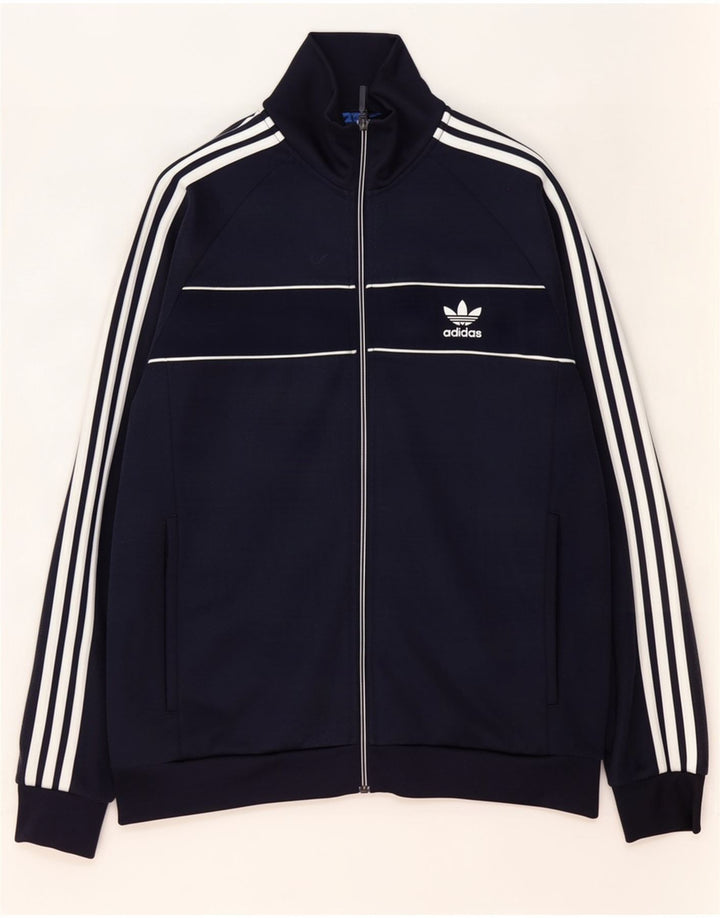 Adidas Veste de survêtement pour homme Taille L Bleu marine Polyester