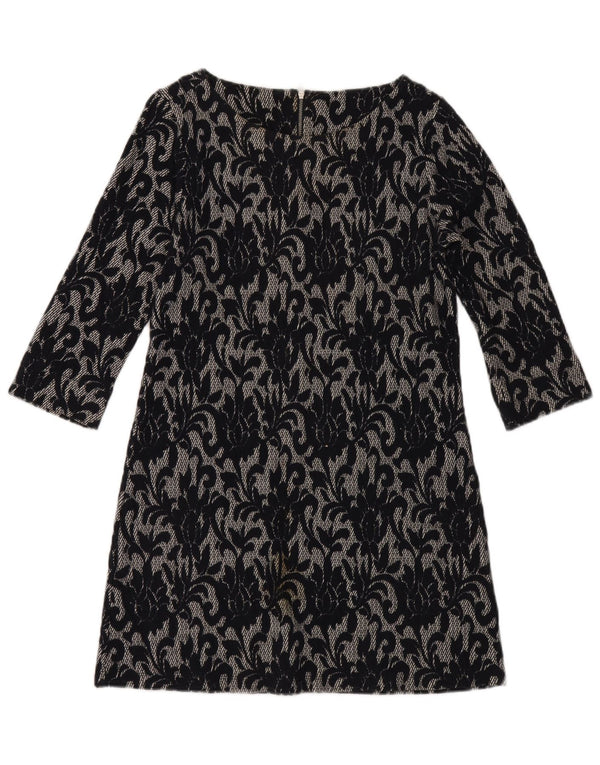 White Stuff Robe trapèze à manches 3/4 pour femme UK 10 Small Bleu marine Coton
