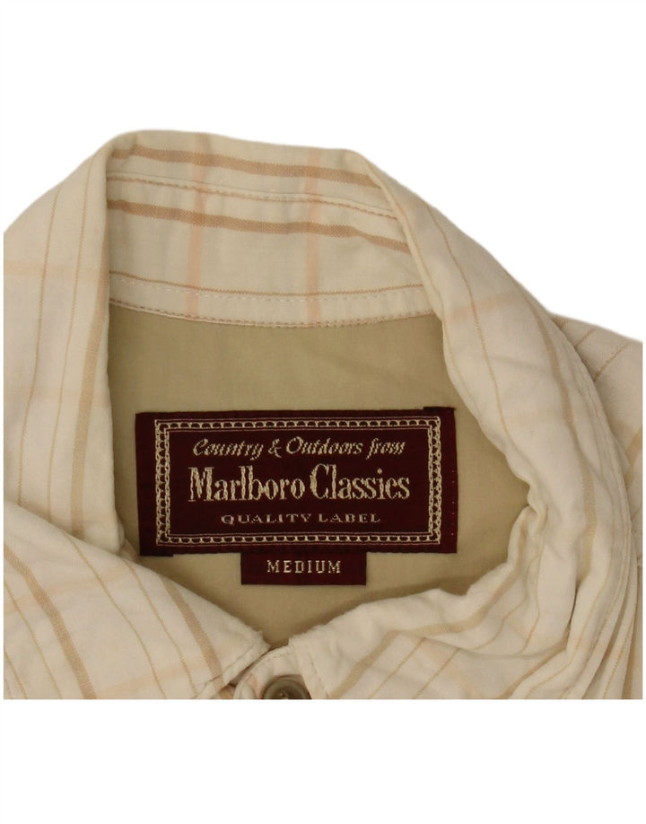 Marlboro Classics Chemise Homme Carreaux Beige Moyen