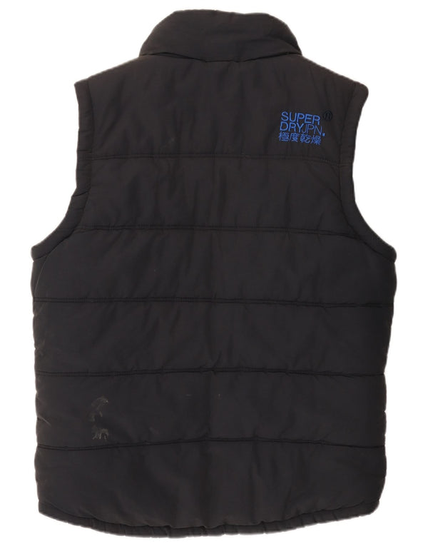 Superdry Hommes Sherpa Rembourré Gilet UK 40 Grand Noir Coton