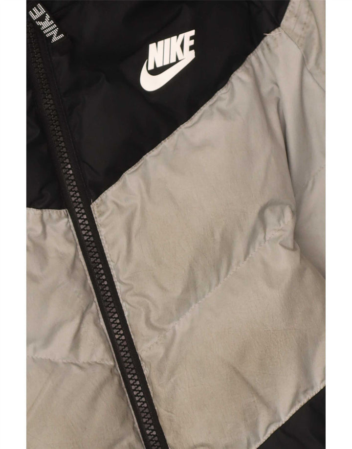 Nike Veste matelassée à capuche pour garçon 12-13 ans Large Noir Colourblock