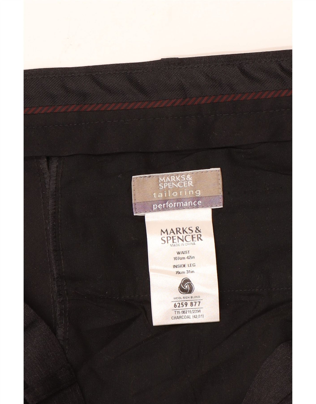 Marks & Spencer Pantalon de costume droit pour homme Taille 42 W42 L31 Gris