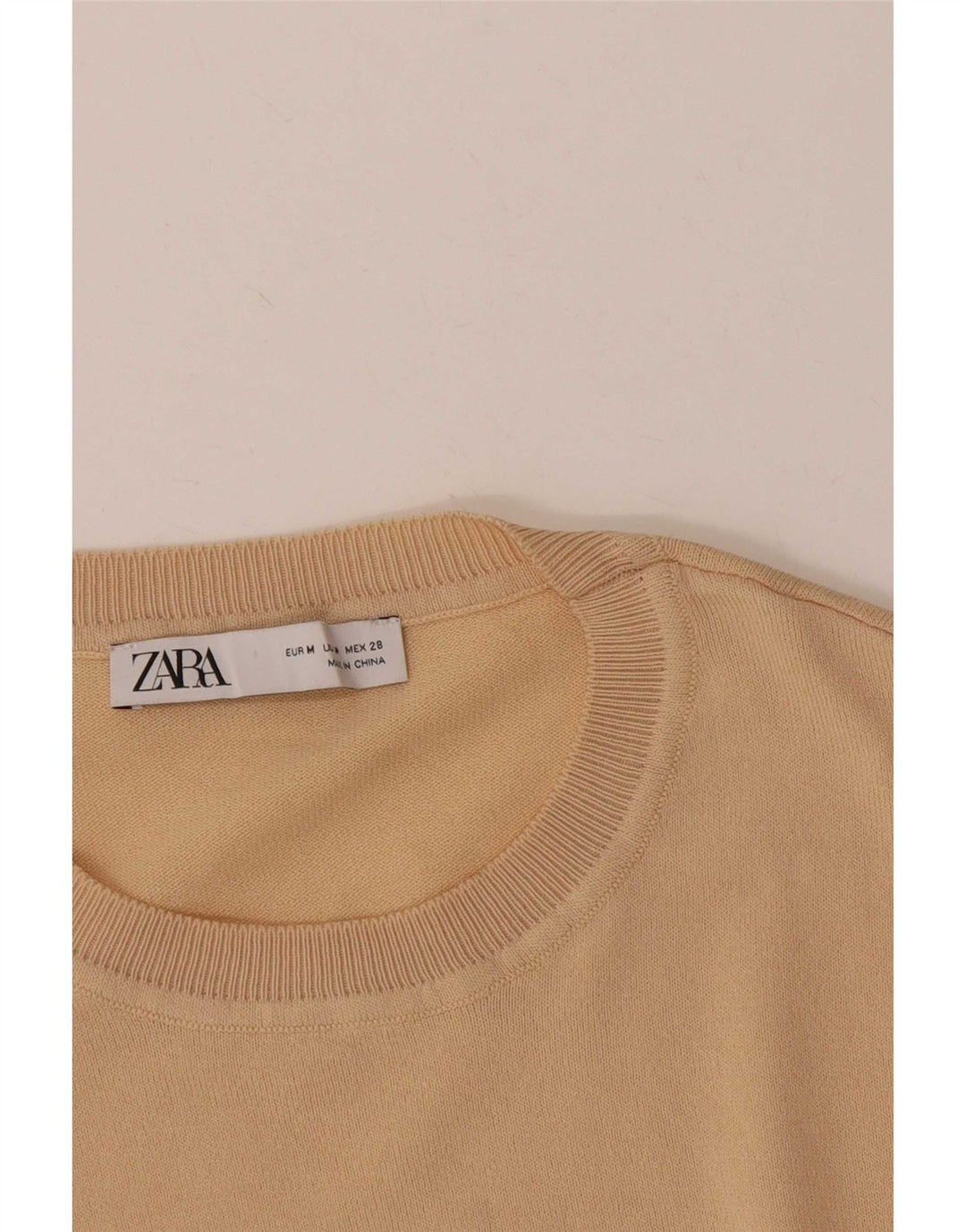 Zara Femme Chemisier Top UK 12 Beige Moyen