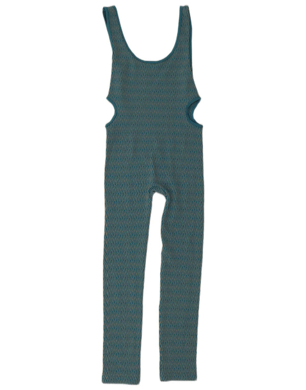 Zara Combinaison sans manches pour femme UK 4 XS Turquoise Géométrique