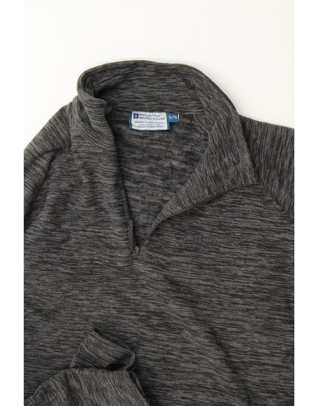 MOUNTAIN WAREHOUSE Mens Zip Neck Fleece Jumper XL Grey Flecked Polyester Vintage Mountain Warehouse and Second-Hand Mountain Warehouse from Messina Hembry 