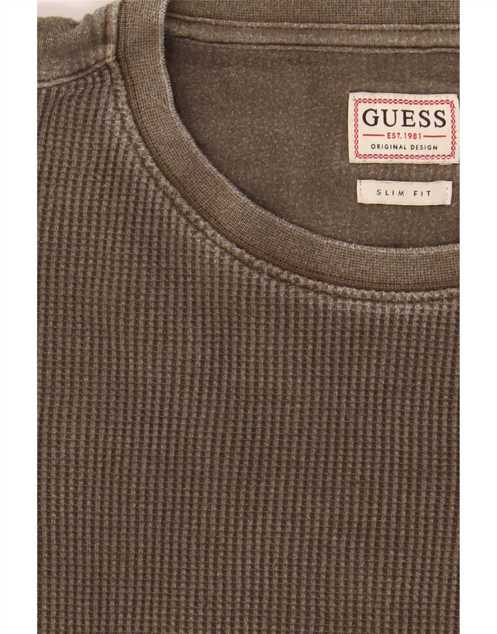 Guess Haut Slim Fit à Manches Longues Homme Kaki Moyen