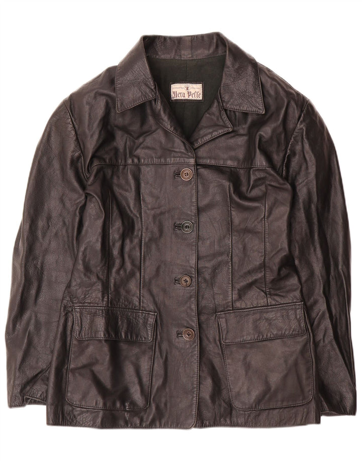 Veste en cuir femme vintage IT 48 XL Cuir noir