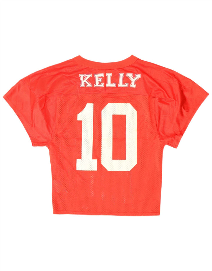NIKE Womens Crop Graphic T-Shirt Top UK 8 Petit Rouge Polyester