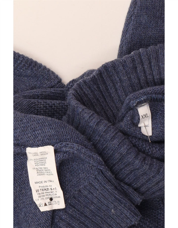 SIR RAPHAEL Pull col roulé pour femme UK 20 2XL Bleu marine Laine