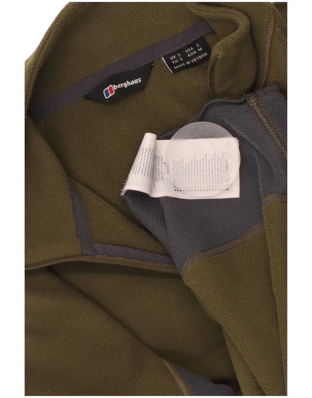 BERGHAUS Pull polaire à col zippé pour homme Petit Kaki Colourblock Polyester