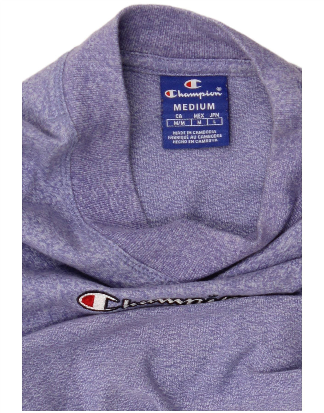 CHAMPION T-Shirt Graphique Femme UK 12 Moyen Violet Moucheté