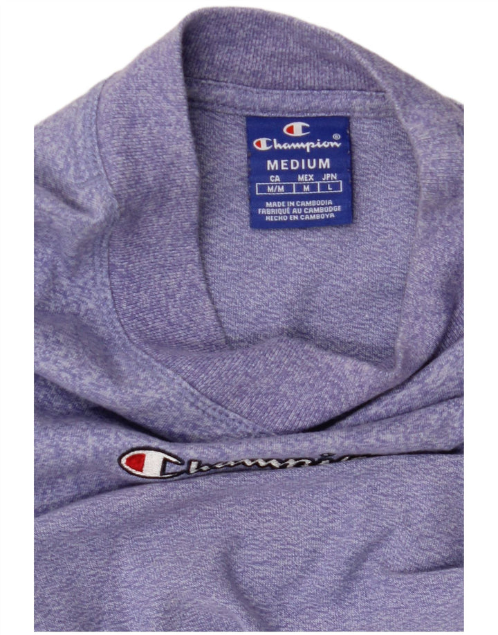 CHAMPION T-Shirt Graphique Femme UK 12 Moyen Violet Moucheté