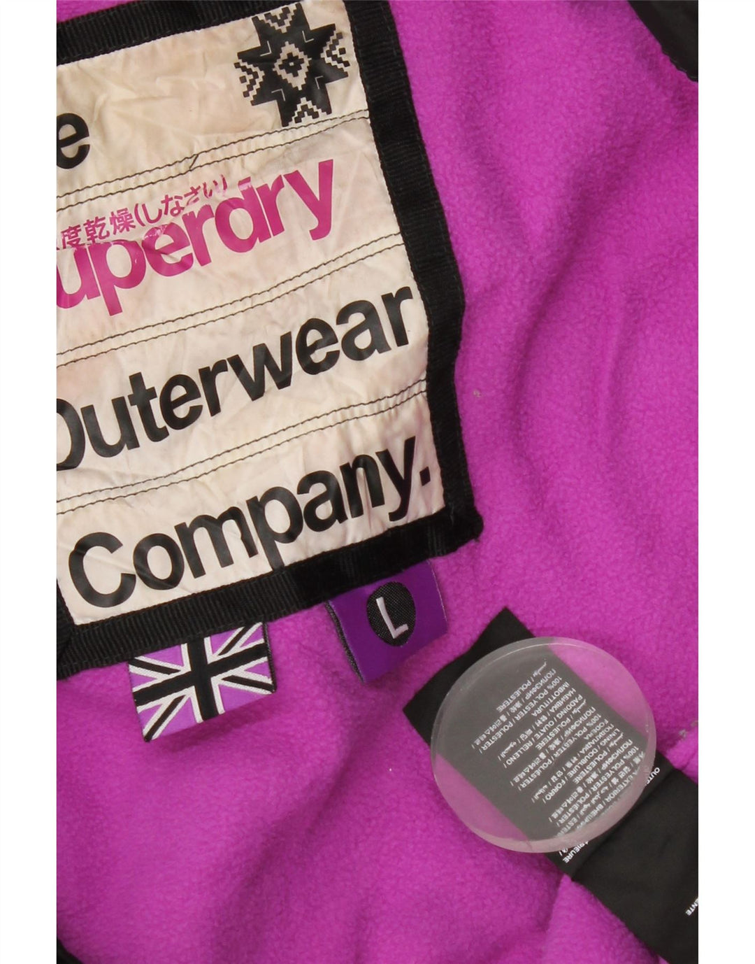 Superdry Veste matelassée à capuche pour femme UK 40 Large Noir Polyester