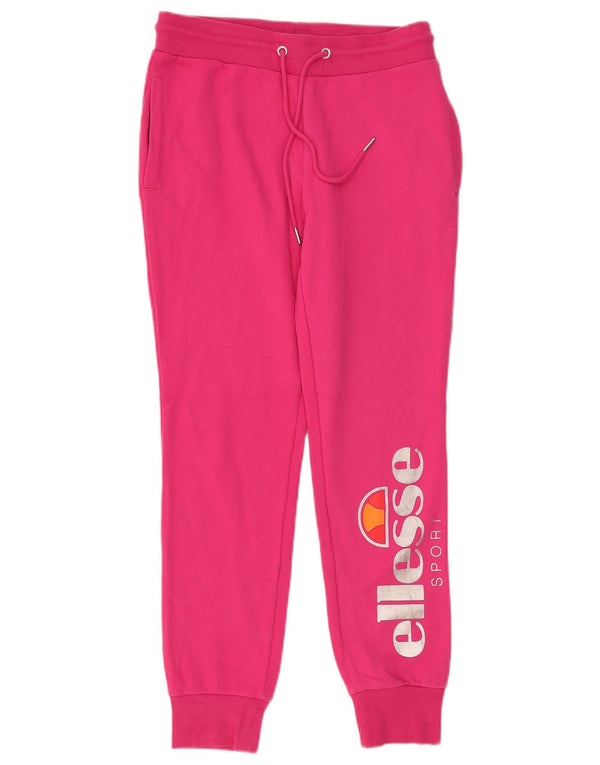 Ellesse Pantalon de survêtement graphique pour femme, jogging UK 10, petit coton rose