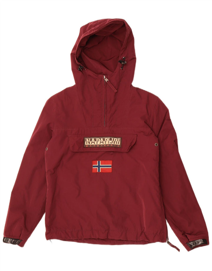 Napapijri Veste Anorak à capuche pour homme UK 36 Petit Marron Polyester