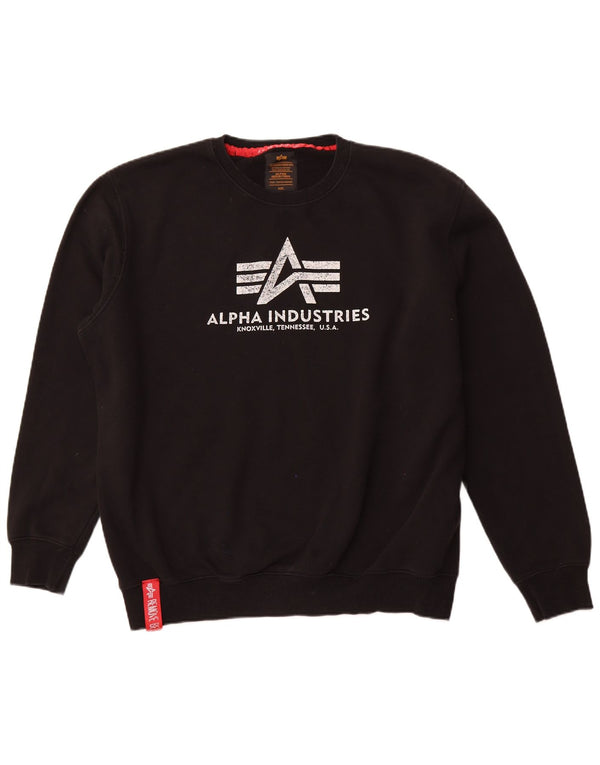 ALPHA INDUSTRIES Sweat-shirt graphique pour homme 2XL en coton noir