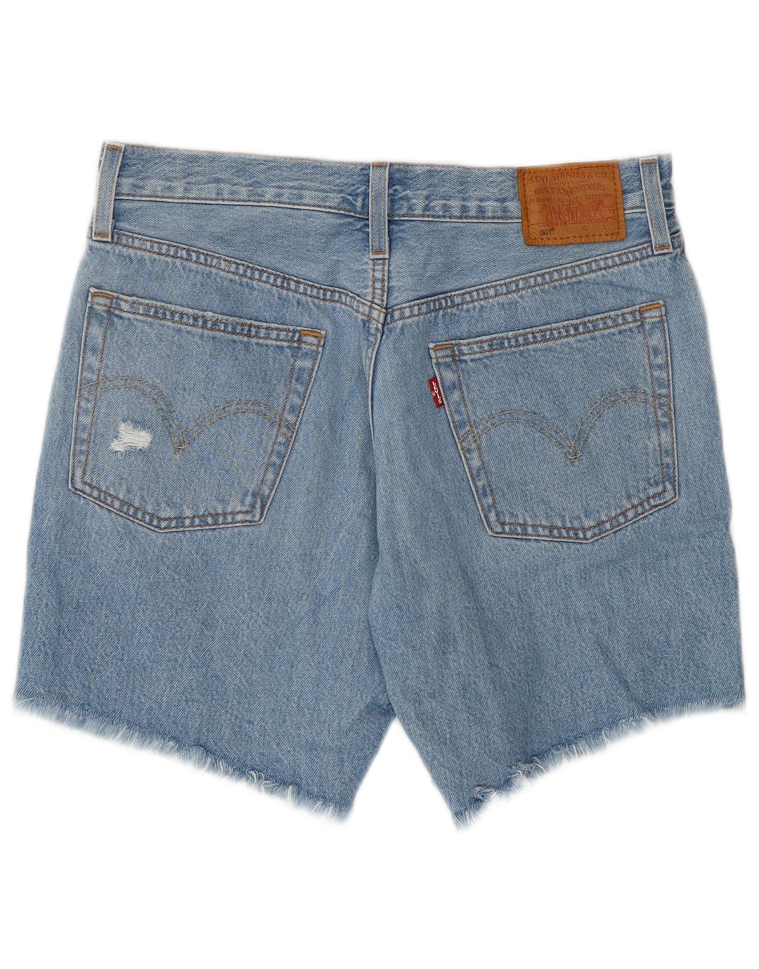Levi's Short 501 Distressed Denim W27 Small Bleu Coton Femme