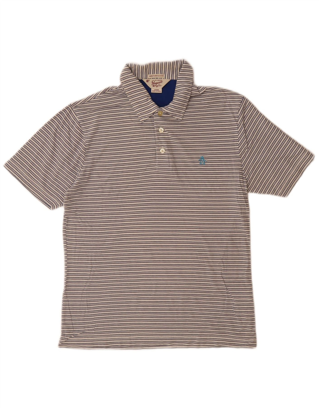 PENGUIN Polo Heritage Slim Fit Homme en Coton Rayé Beige Petit
