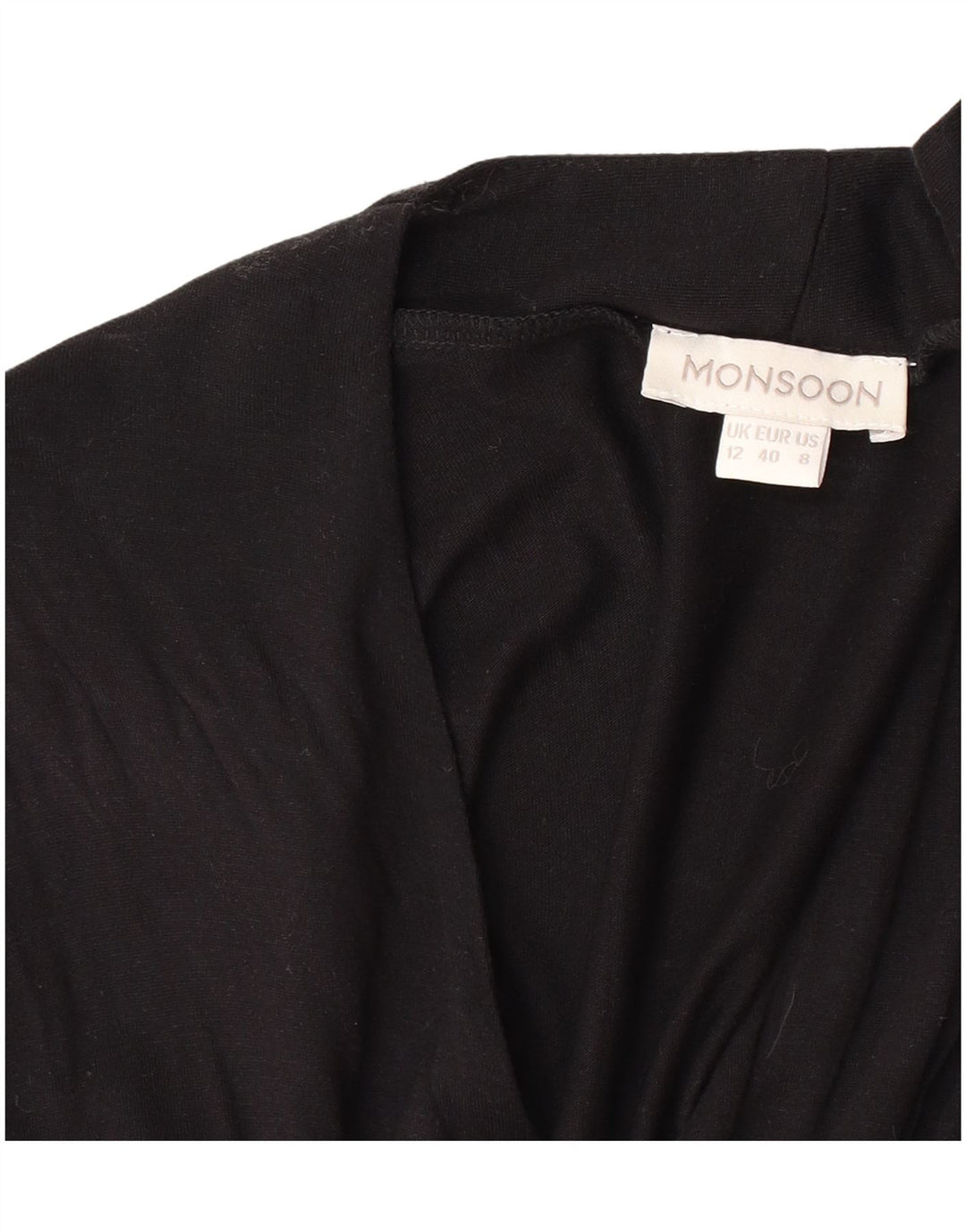 Monsoon Robe longue sans manches pour femme UK 42 Noir moyen