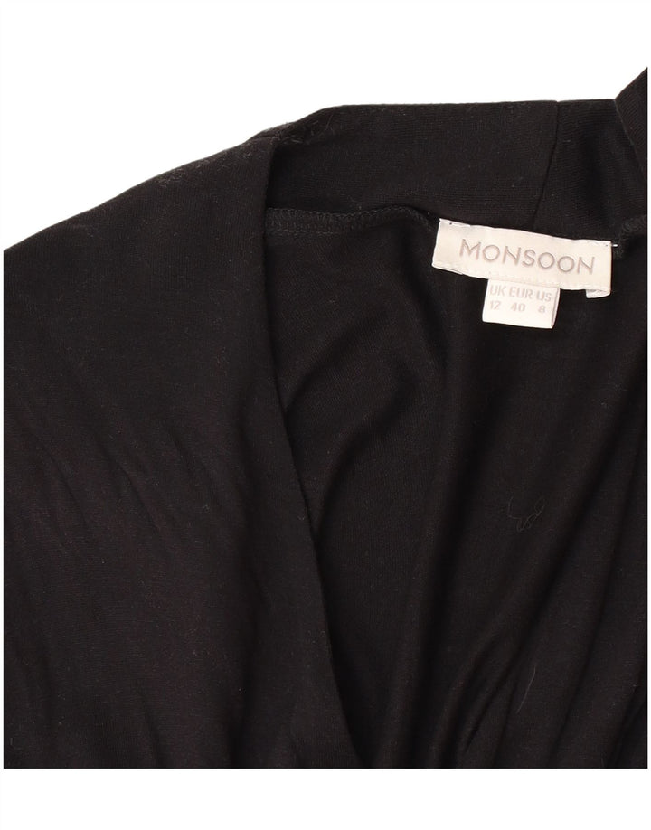 Monsoon Robe longue sans manches pour femme UK 42 Noir moyen