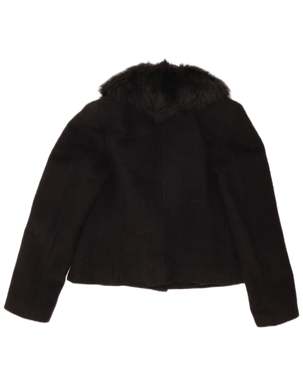 vintage Femmes 1 Bouton Blazer Veste UK 14 Moyen Noir