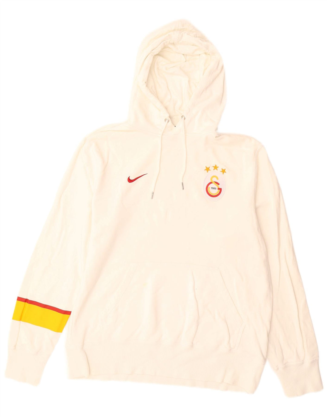 Nike Pull à capuche graphique en coton color block blanc moyen pour homme