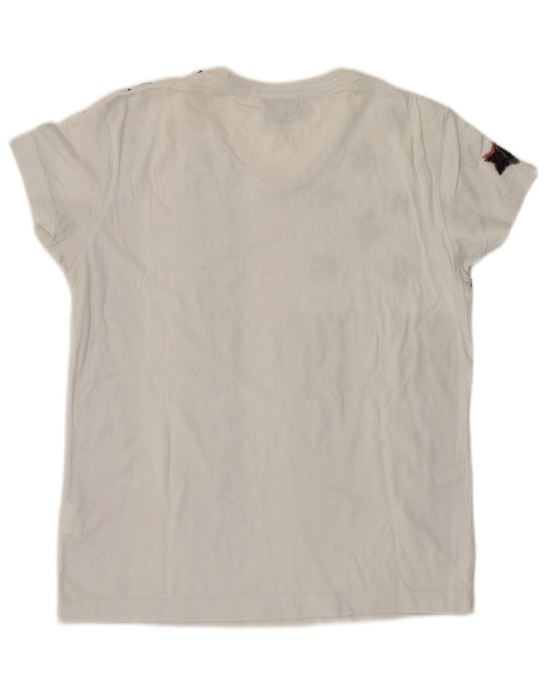 Richmond T-shirt graphique pour femme UK 6 XS Blanc cassé géométrique USA