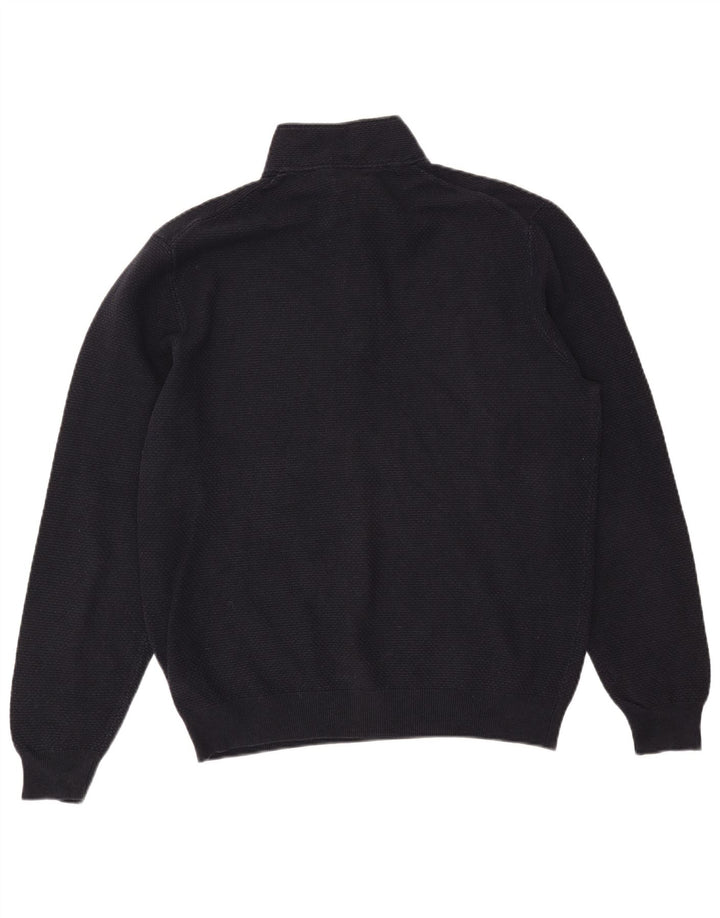 MASSIMO DUTTI Pull col zippé homme 2XL bleu marine coton