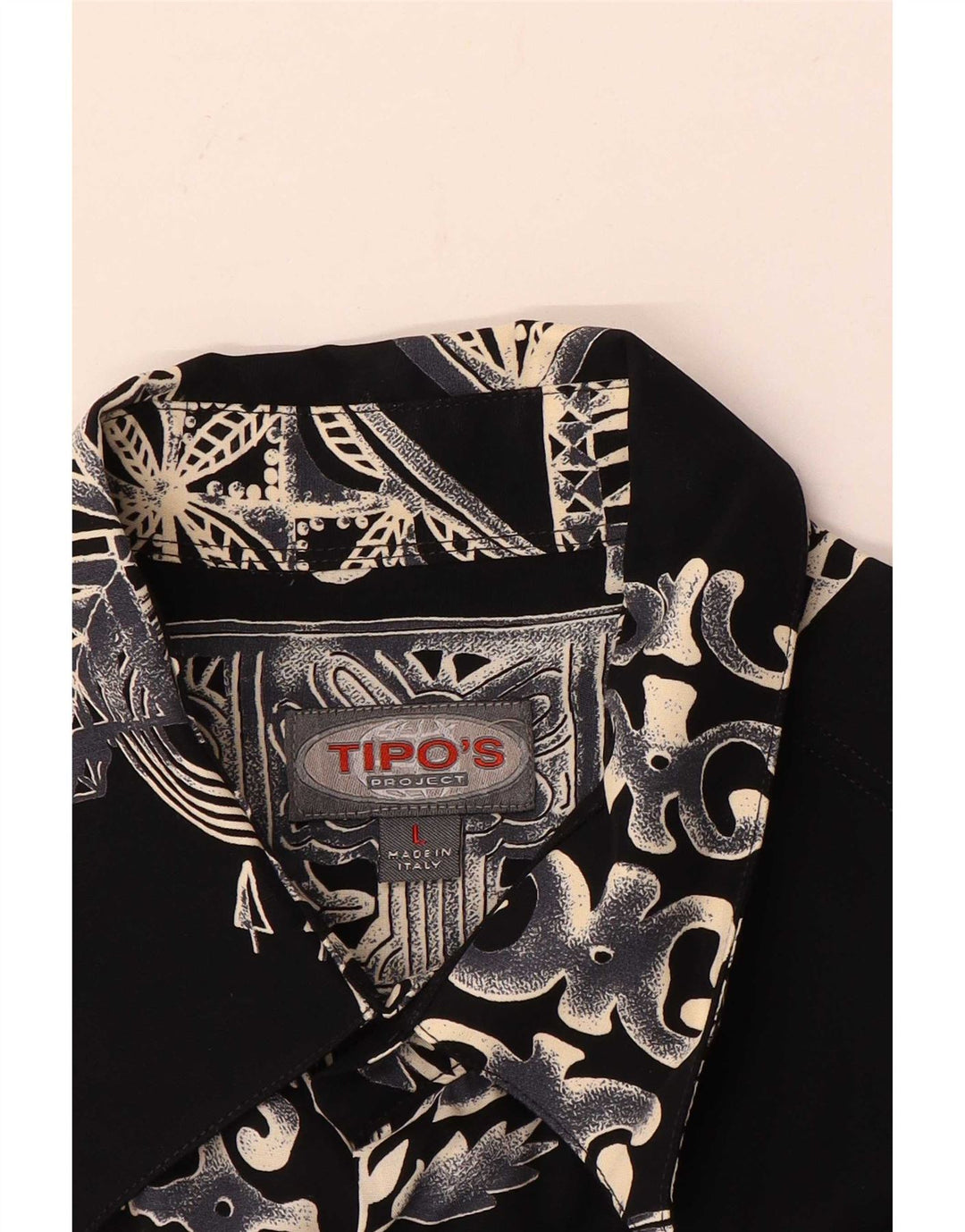 Tipo' S Chemise à manches courtes pour homme Large Noir Géométrique