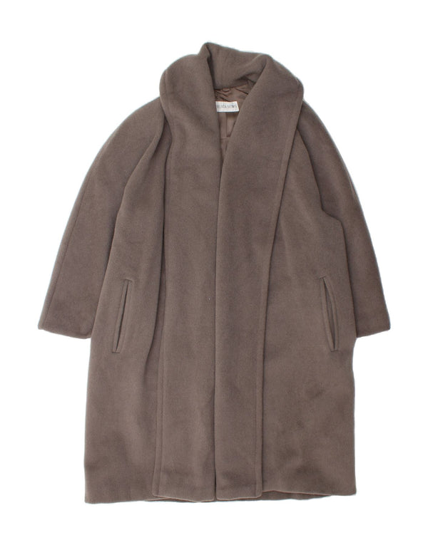 VINTAGE Pardessus ouvert surdimensionné pour femme IT 44 laine d'alpaga gris moyen